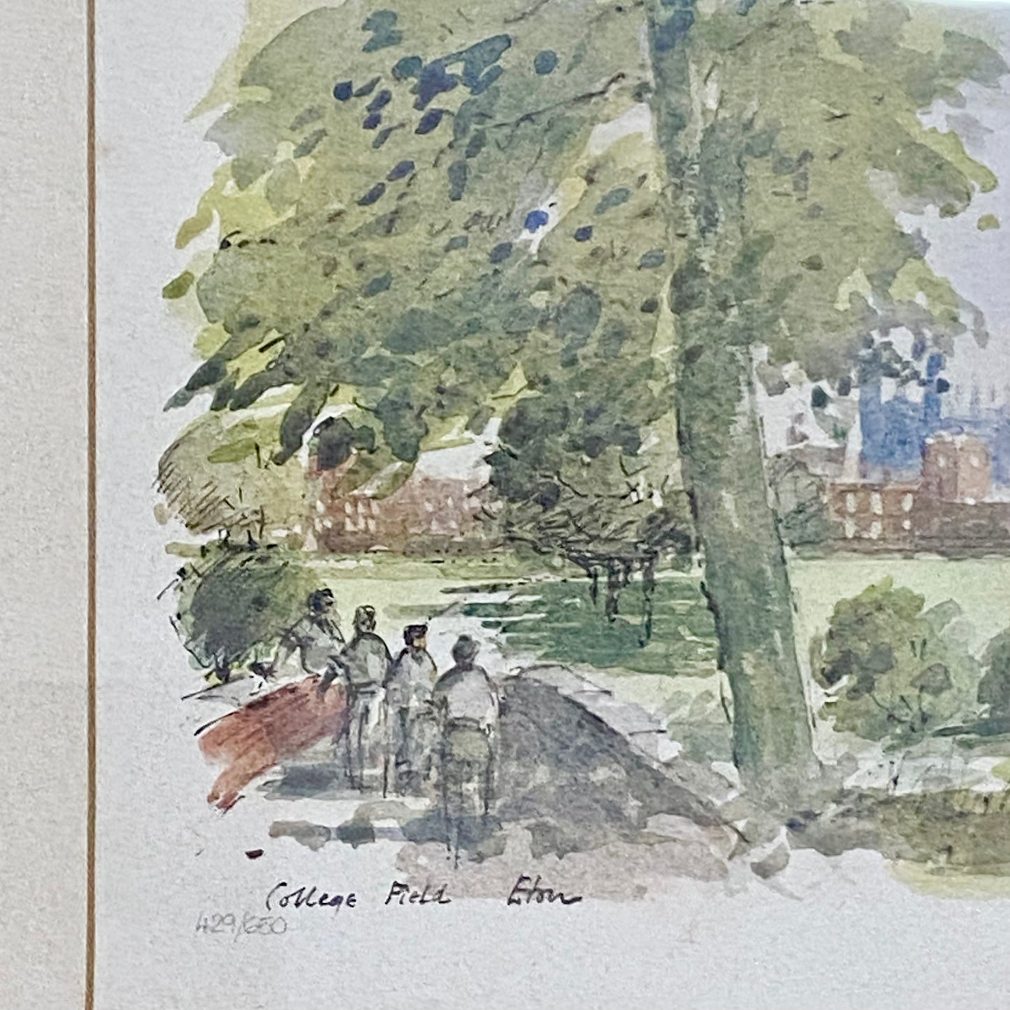 Vintage Hugh Casson Eton College College Field Signed Limited Edition Print 1988