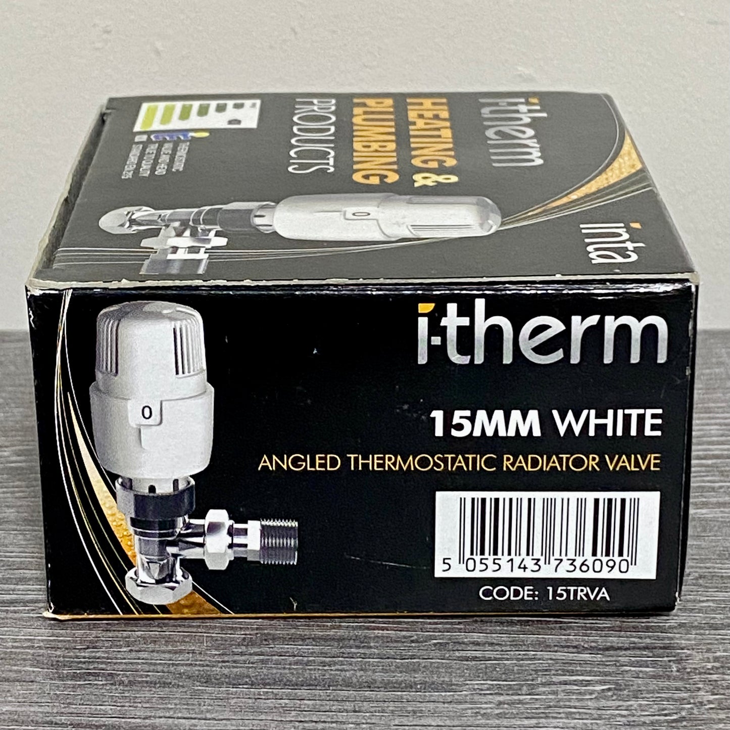 Inta 15mm I-THERM Angled Twin Pack Thermostatic Radiator Valve & Lock Shield 2pc
