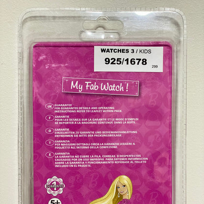 Barbie Heart Shaped Digital LCD My Fab Watch With Flip Mirror Lid Kids 2009 Rare