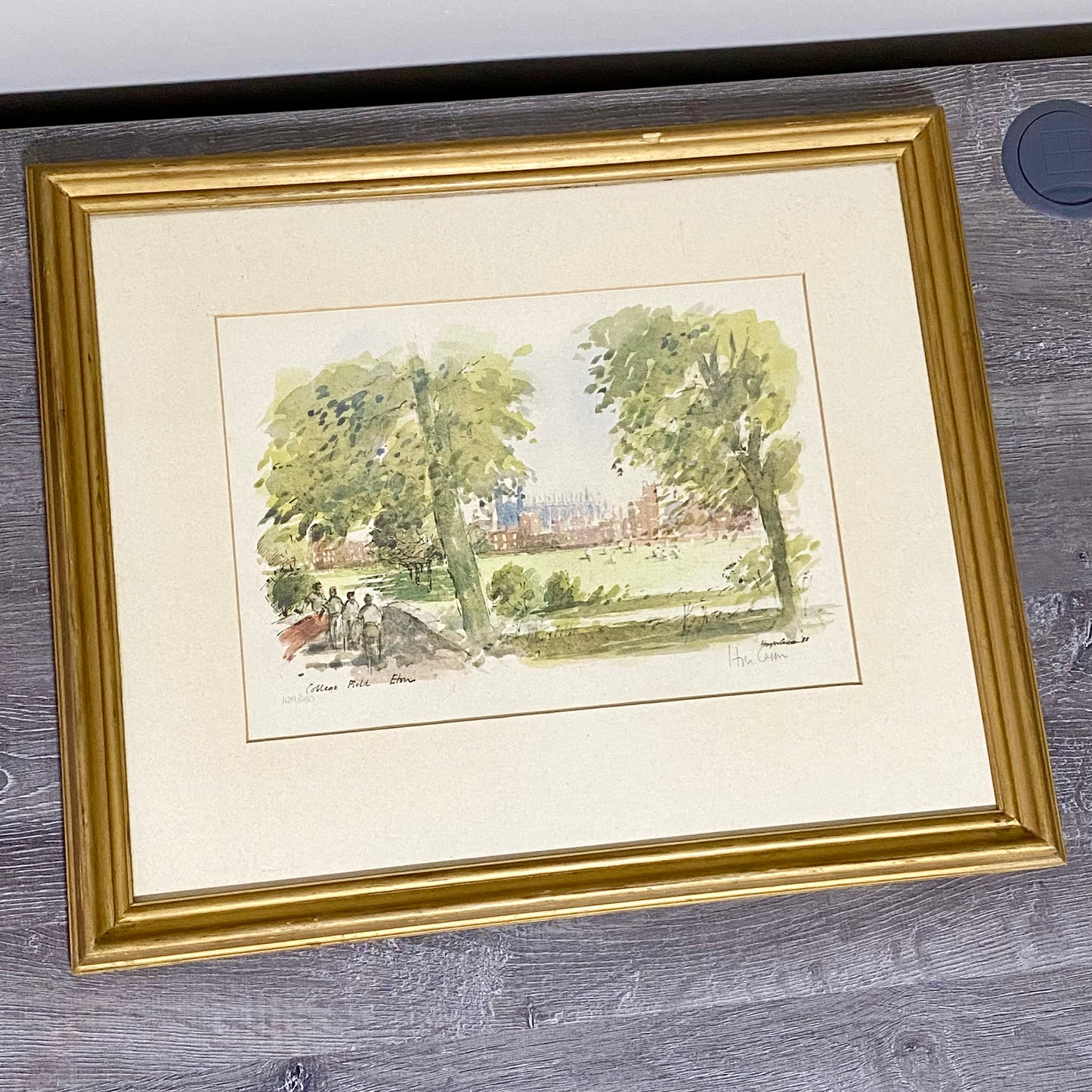 Vintage Hugh Casson Eton College College Field Signed Limited Edition Print 1988