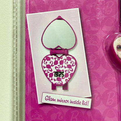 Barbie Heart Shaped Digital LCD My Fab Watch With Flip Mirror Lid Kids 2009 Rare