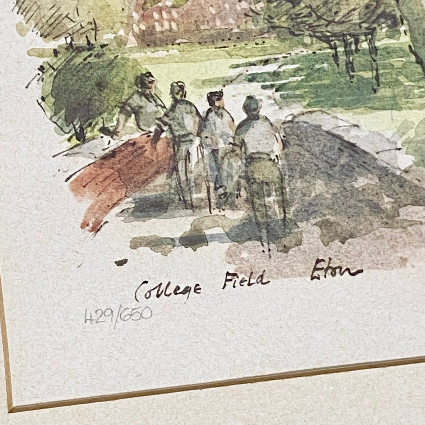 Vintage Hugh Casson Eton College College Field Signed Limited Edition Print 1988