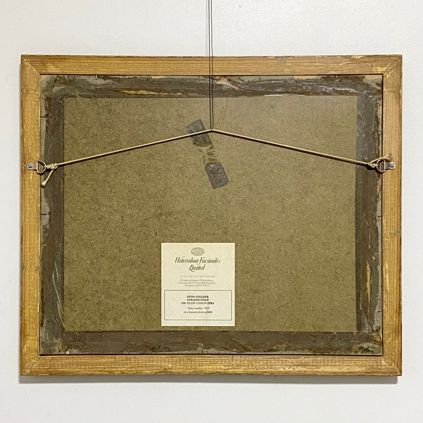 Vintage Hugh Casson Eton College College Field Signed Limited Edition Print 1988