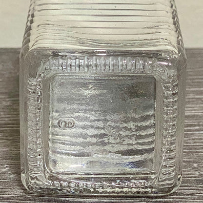 Clear Glass Salt Pepper Shaker With Metal Lid Vintage Ribbed Restaurant Style