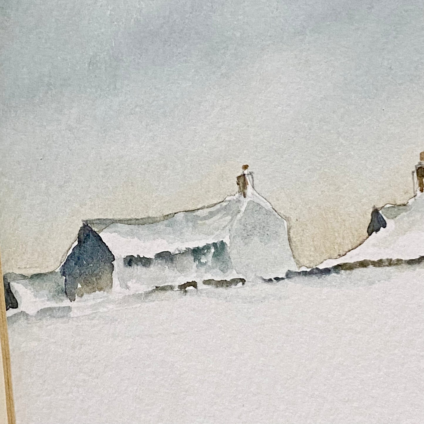 Vintage Snow Field Scene Granville D Clarke FRSA Watercolour 20th Century Framed