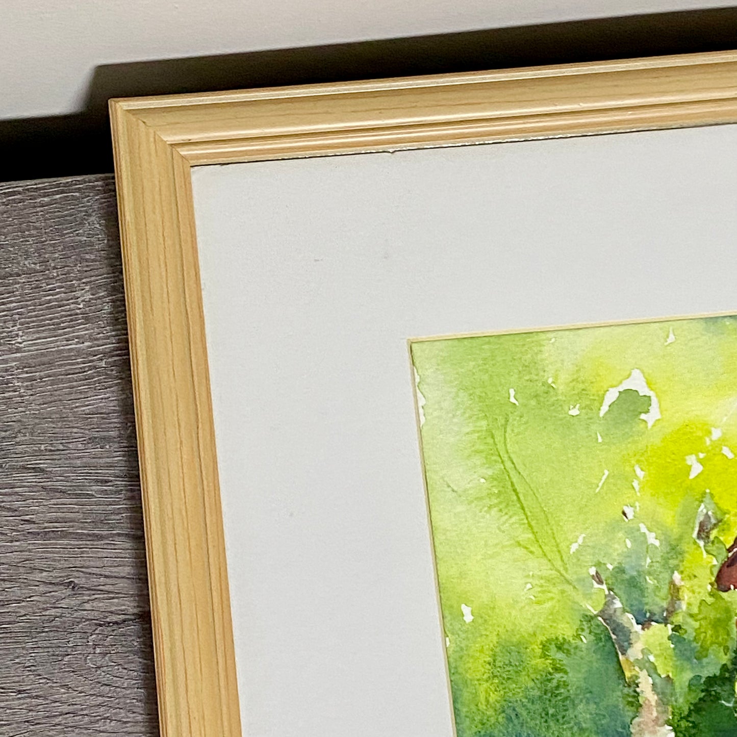 Vintage Traditional British Red Telephone Box Watercolour Painting Signed Ann