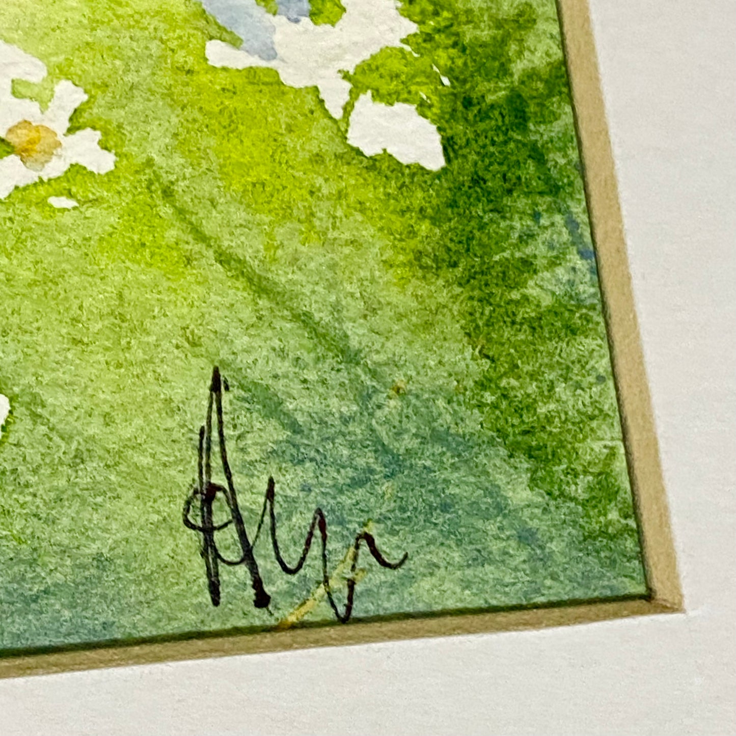 Vintage Traditional British Red Telephone Box Watercolour Painting Signed Ann