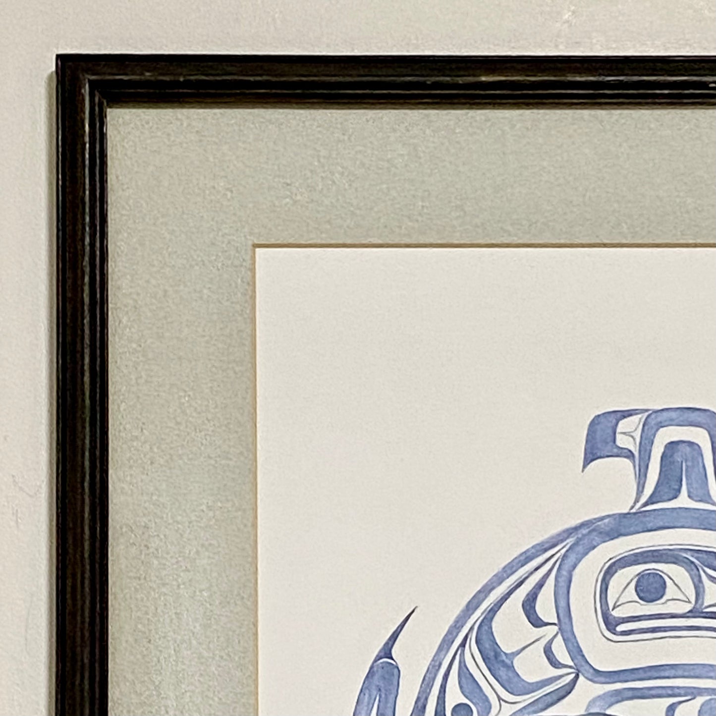 Vintage The Orca Killer Whale Watercolour Art Print Signed Sue Coleman Framed