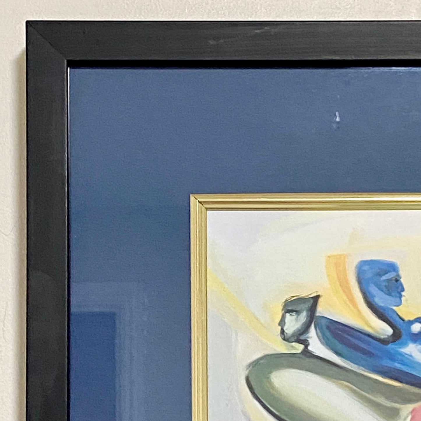 Vintage Bass-ic Instinct Musical Art Print Plate Signed Alfred Gockel Framed