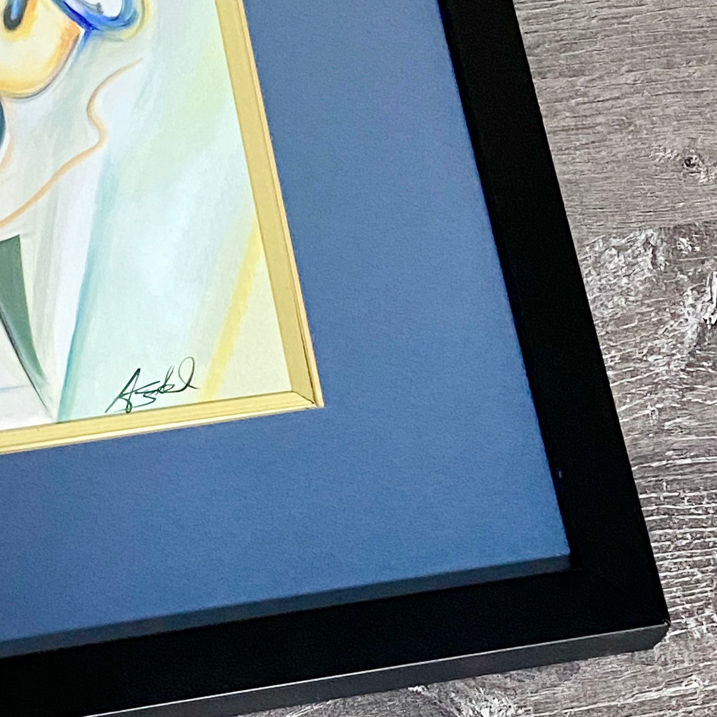 Vintage Bass-ic Instinct Musical Art Print Plate Signed Alfred Gockel Framed