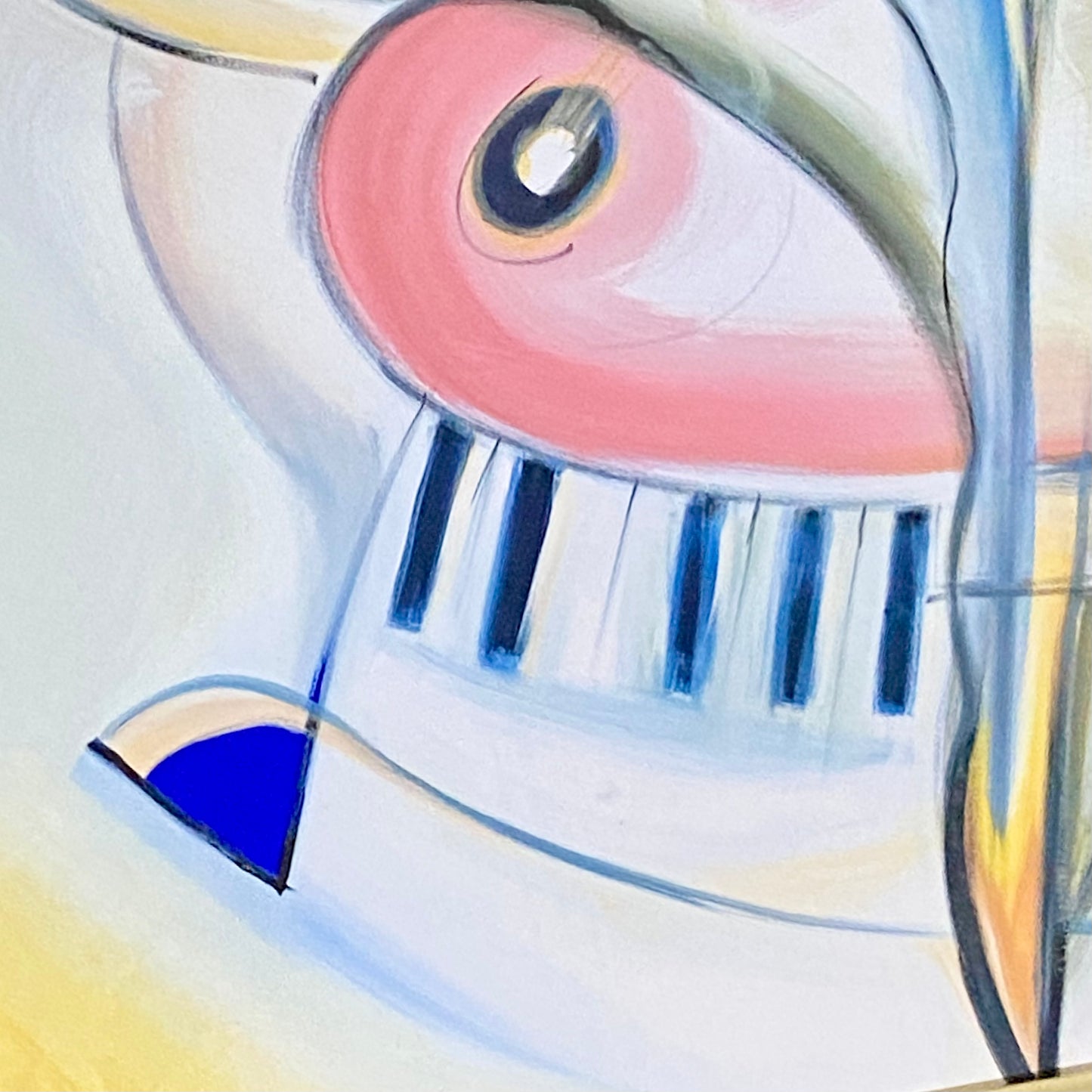 Vintage Bass-ic Instinct Musical Art Print Plate Signed Alfred Gockel Framed