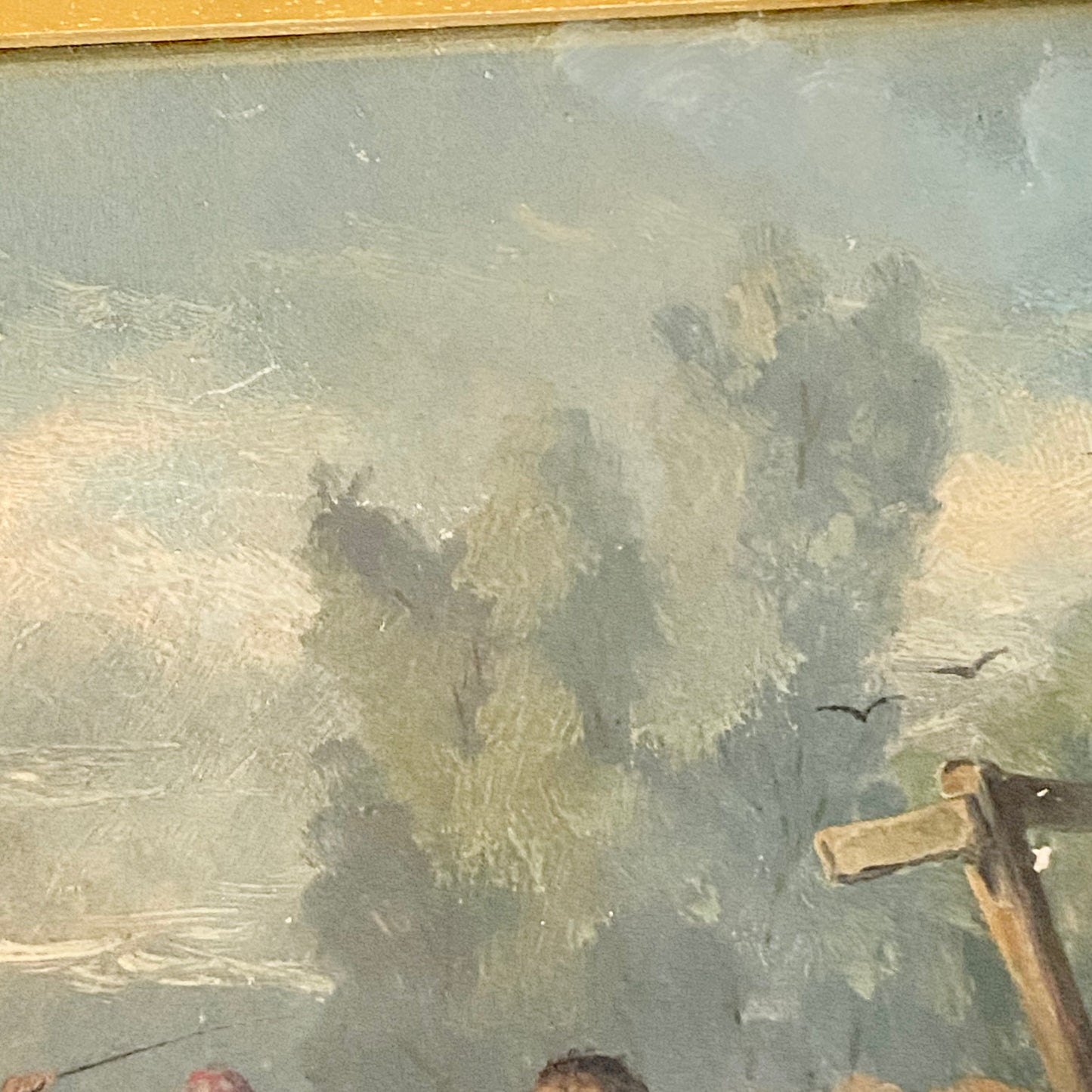 19th Century English School Monkey Jockeys Riding Hounds Oil On Paper Painting