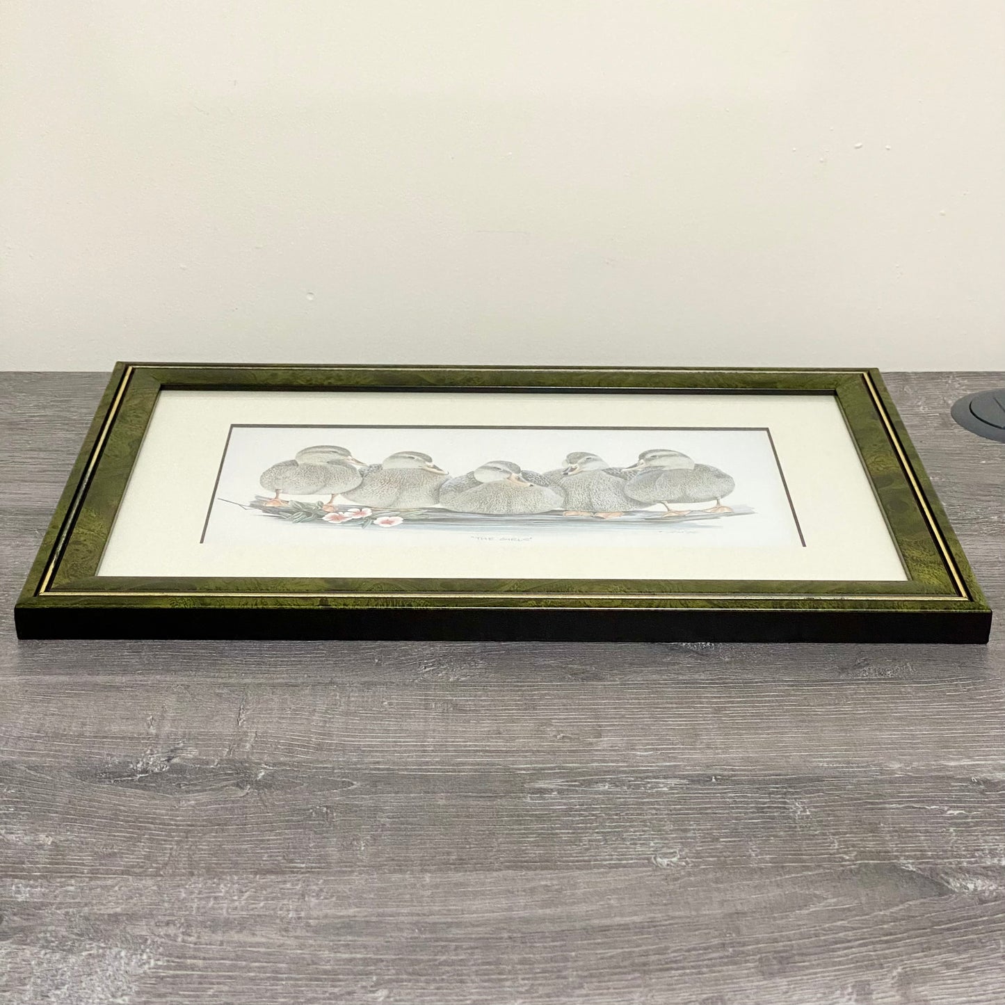 Vintage The Girls Duck Ducks Litho Print Plate Signed Art LaMay Framed & Glazed