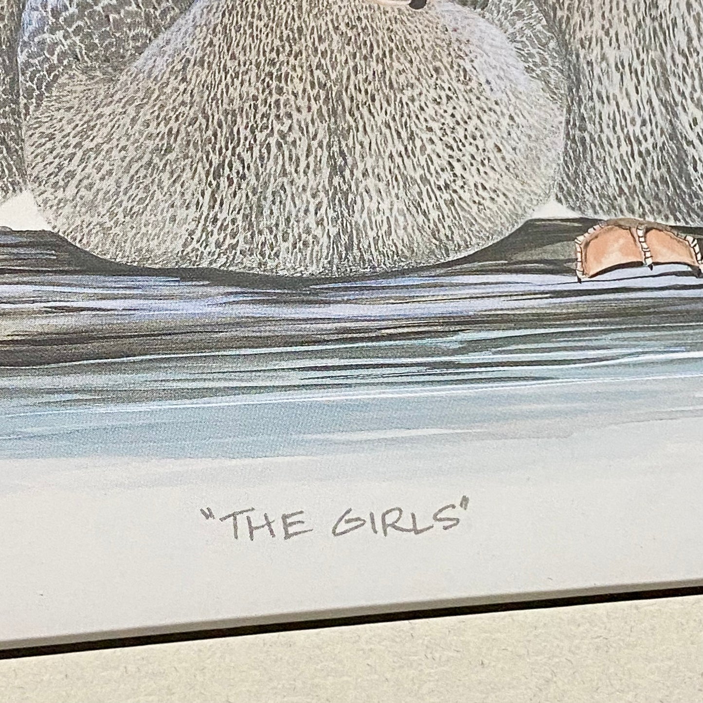 Vintage The Girls Duck Ducks Litho Print Plate Signed Art LaMay Framed & Glazed