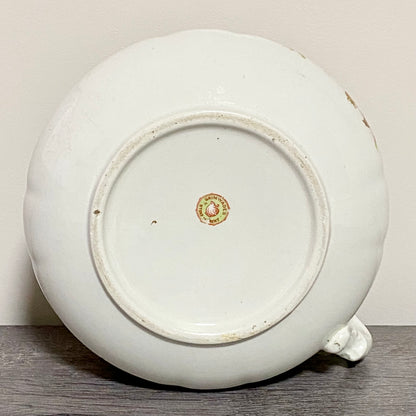 Antique Victorian Style Ceramic Floral Design Chamber Pot With Handle Grimwades