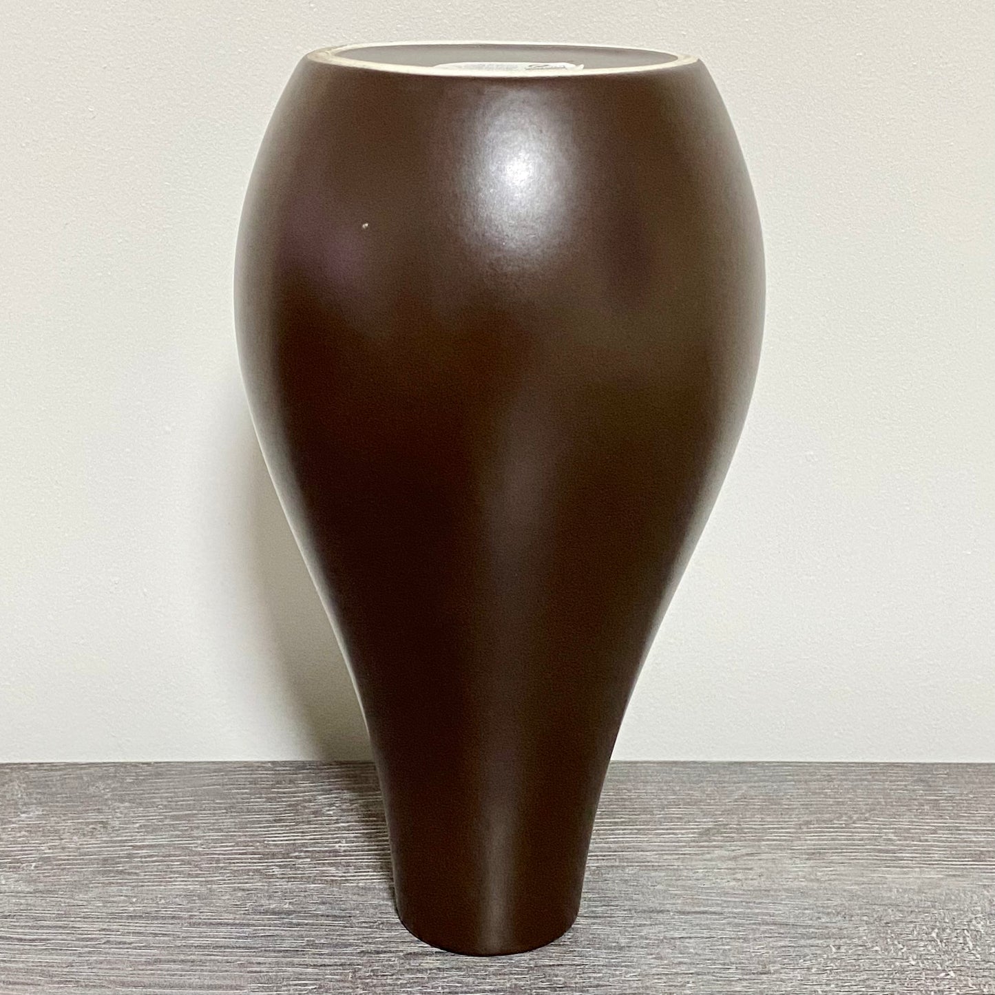 Marks & Spencer Ceramic Teardrop Dark Brown Vase Modern Home Decor Portugal 25cm