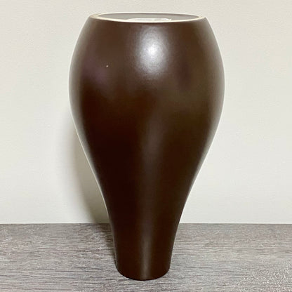 Marks & Spencer Ceramic Teardrop Dark Brown Vase Modern Home Decor Portugal 25cm