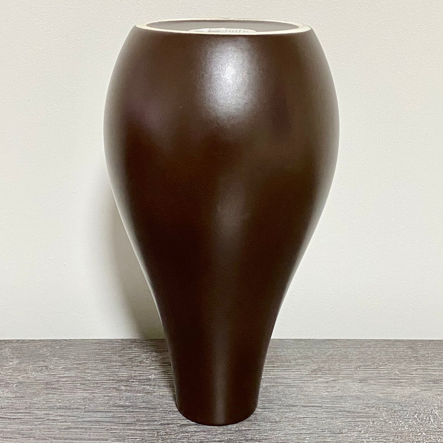 Marks & Spencer Ceramic Teardrop Dark Brown Vase Modern Home Decor Portugal 25cm