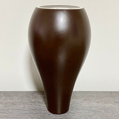Marks & Spencer Ceramic Teardrop Dark Brown Vase Modern Home Decor Portugal 25cm