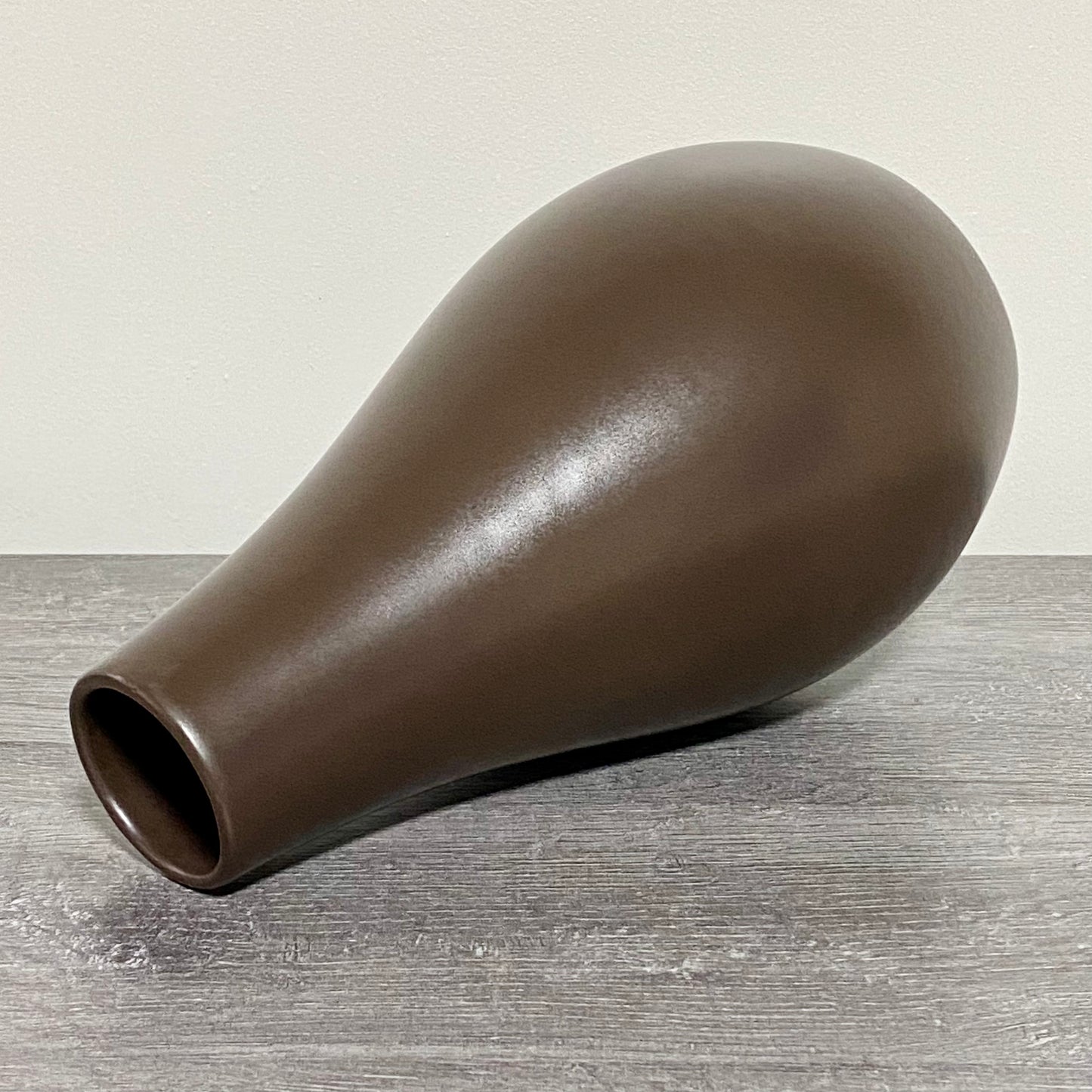 Marks & Spencer Ceramic Teardrop Dark Brown Vase Modern Home Decor Portugal 25cm