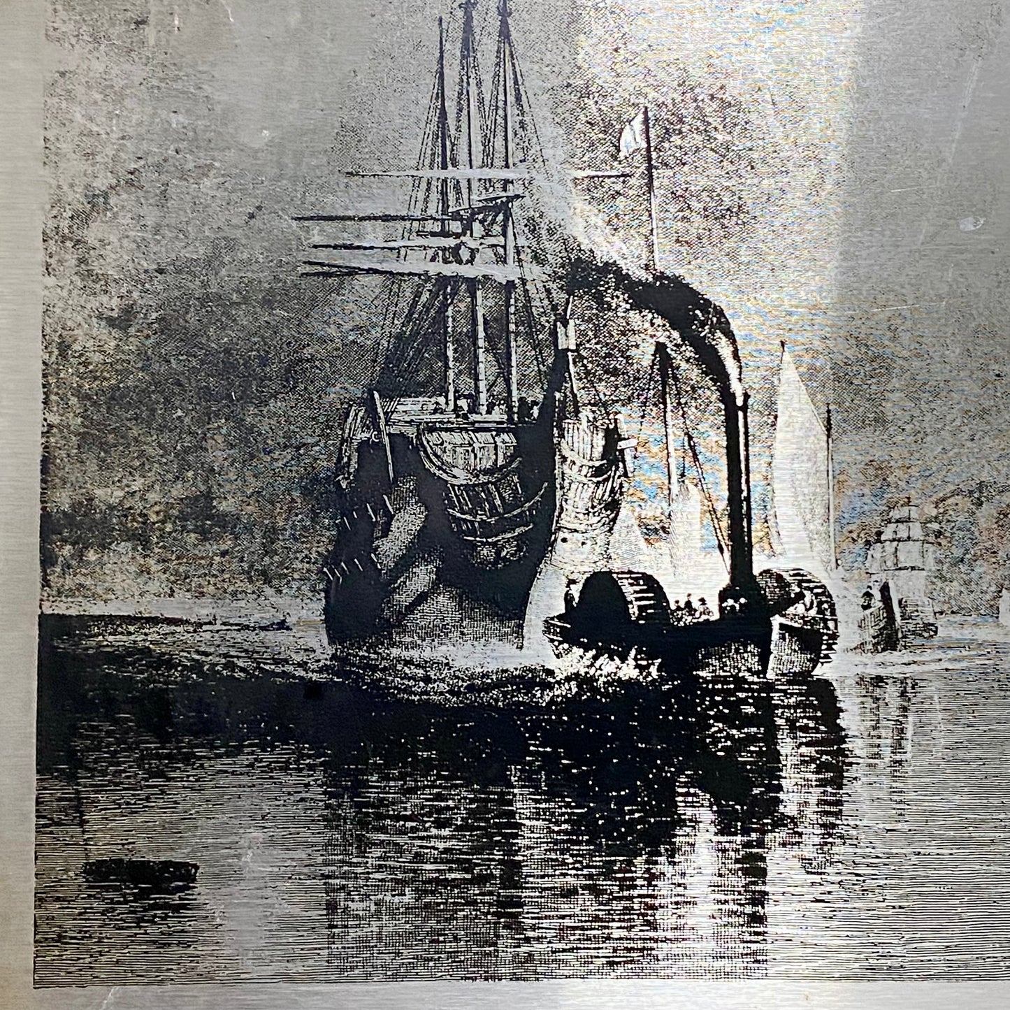 The Fighting Temeraire Joseph Mallord William Turner Framed Steel Black Etch