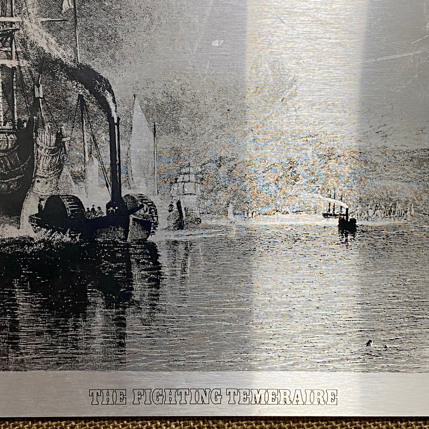 The Fighting Temeraire Joseph Mallord William Turner Framed Steel Black Etch