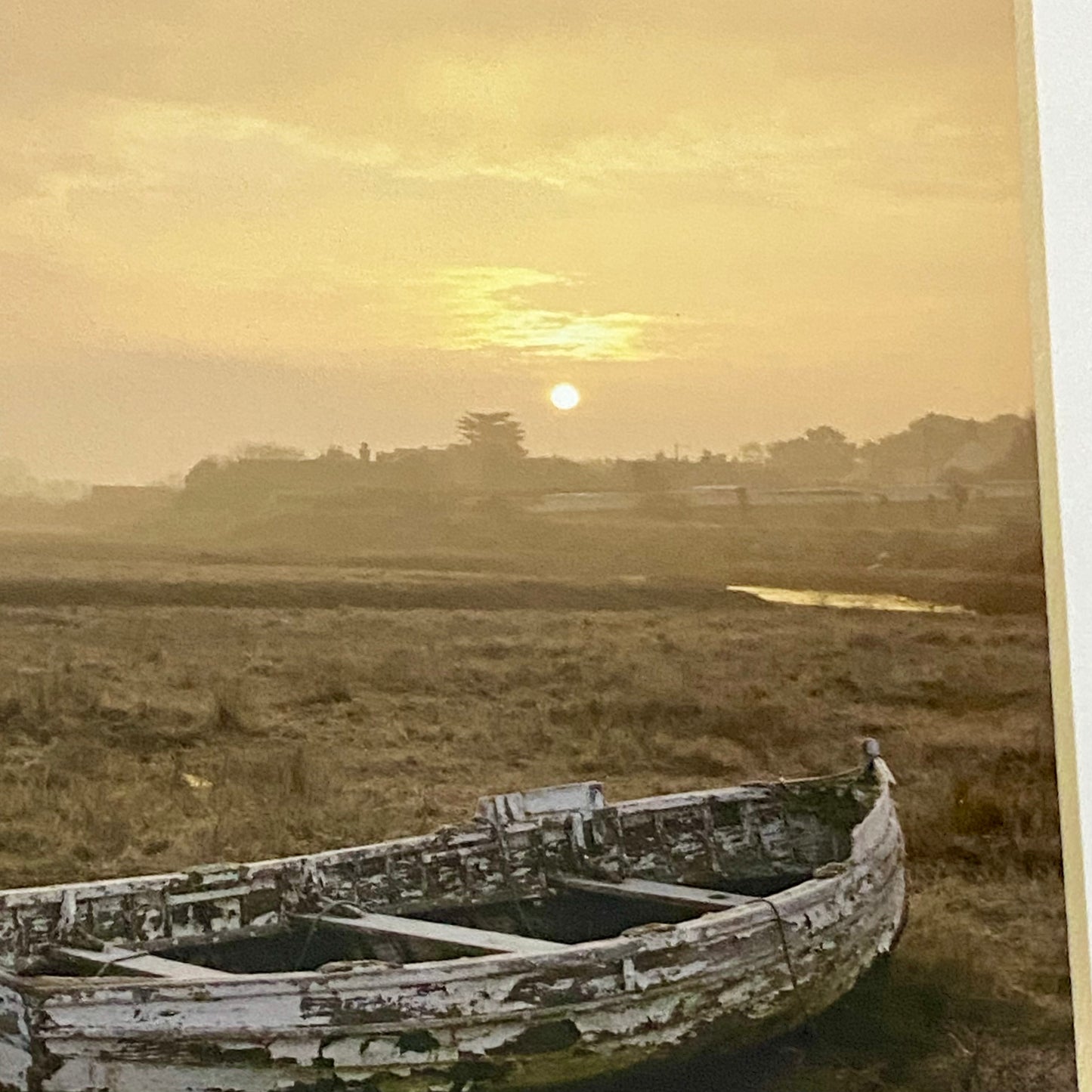 Vintage Breaking Dawn Brancaster Staithe Boat Photograph Print Signed & Framed