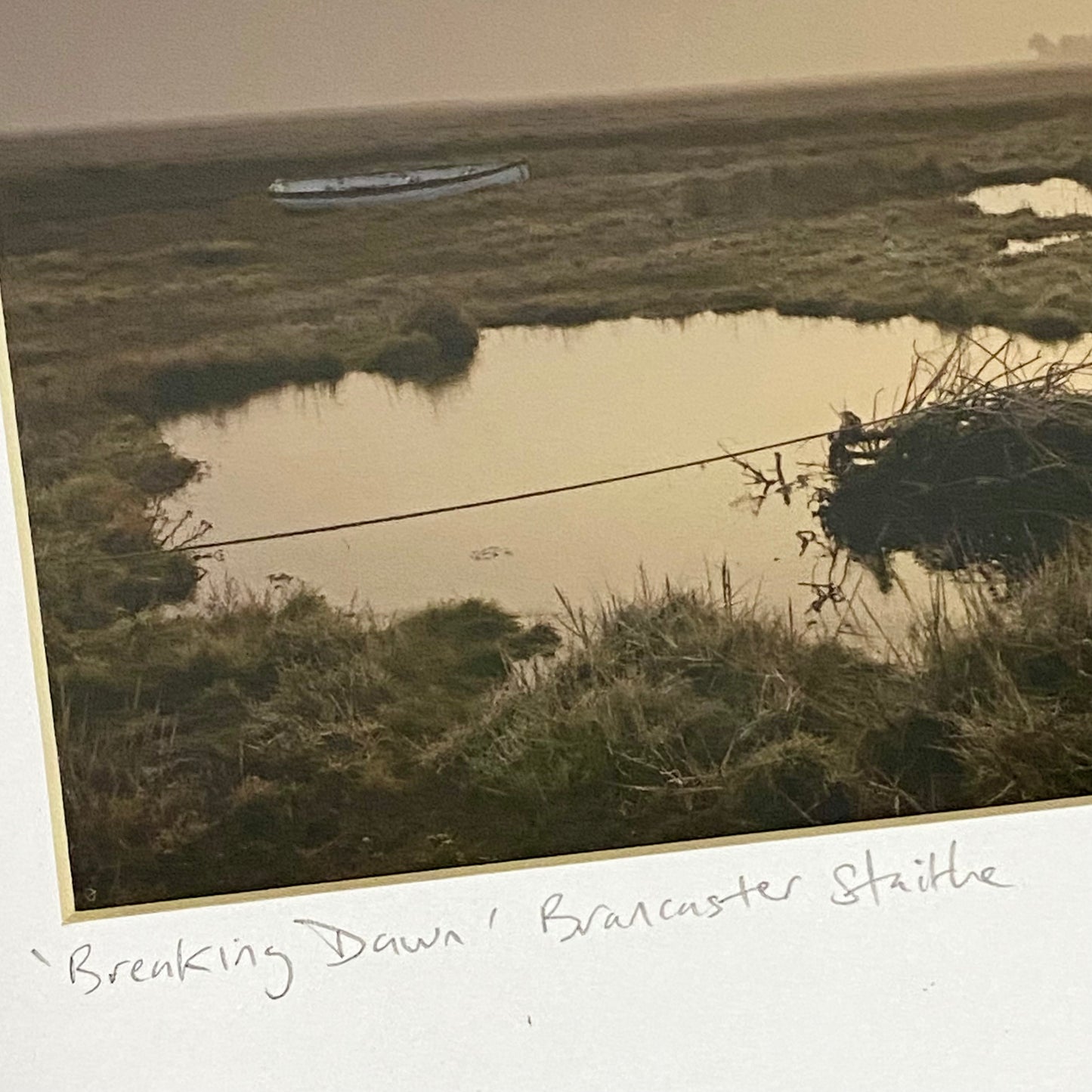 Vintage Breaking Dawn Brancaster Staithe Boat Photograph Print Signed & Framed