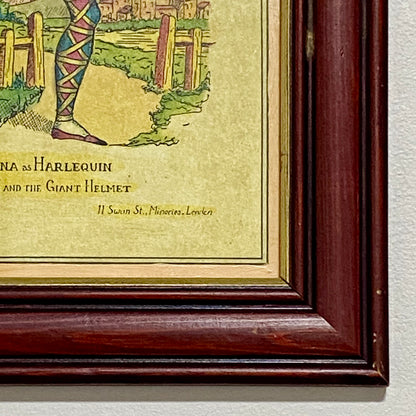 19th Century Mr. Bologna As Harlequin Hand Coloured Theatrical Engraving Framed