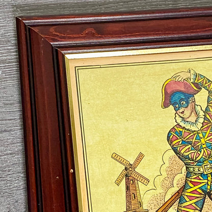 19th Century Mr. Bologna As Harlequin Hand Coloured Theatrical Engraving Framed