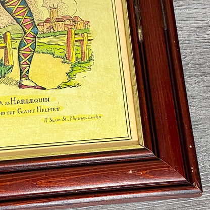 19th Century Mr. Bologna As Harlequin Hand Coloured Theatrical Engraving Framed