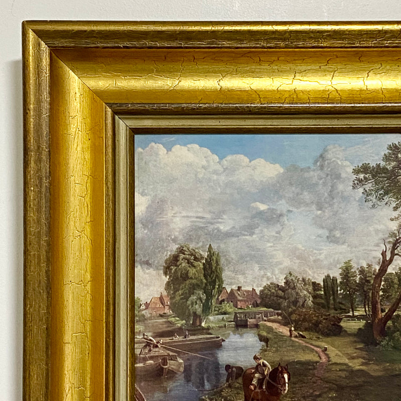 Vintage Flatford Mill Horse River Scene Art Print On Board After John Constable