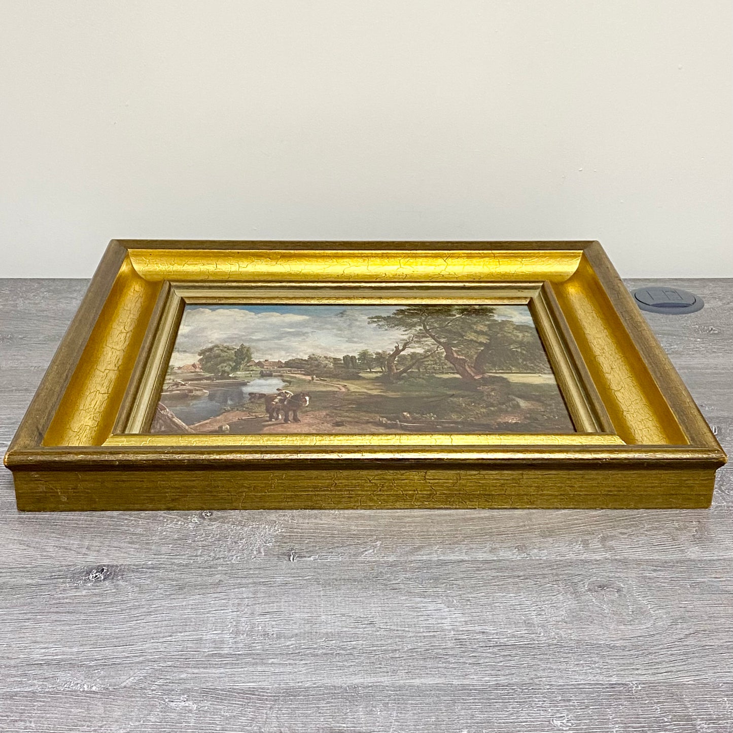 Vintage Flatford Mill Horse River Scene Art Print On Board After John Constable