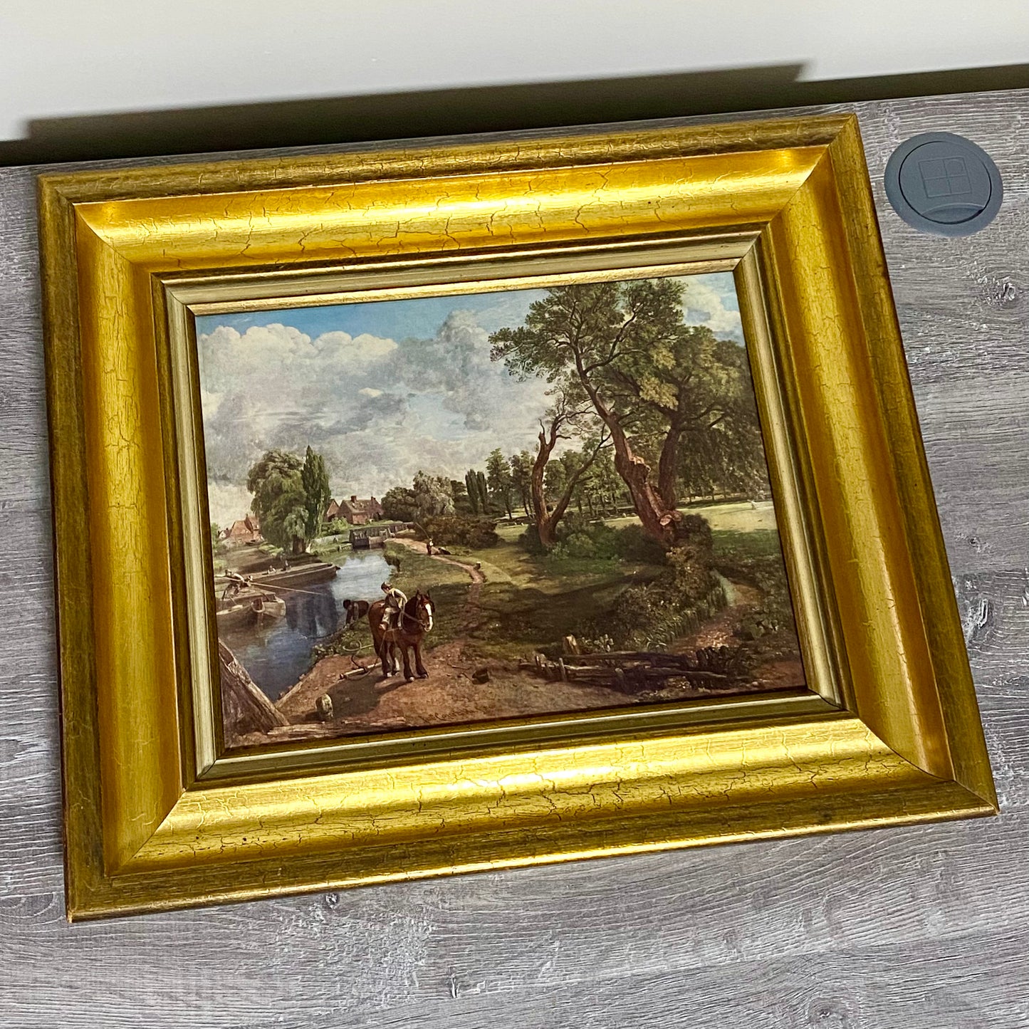 Vintage Flatford Mill Horse River Scene Art Print On Board After John Constable