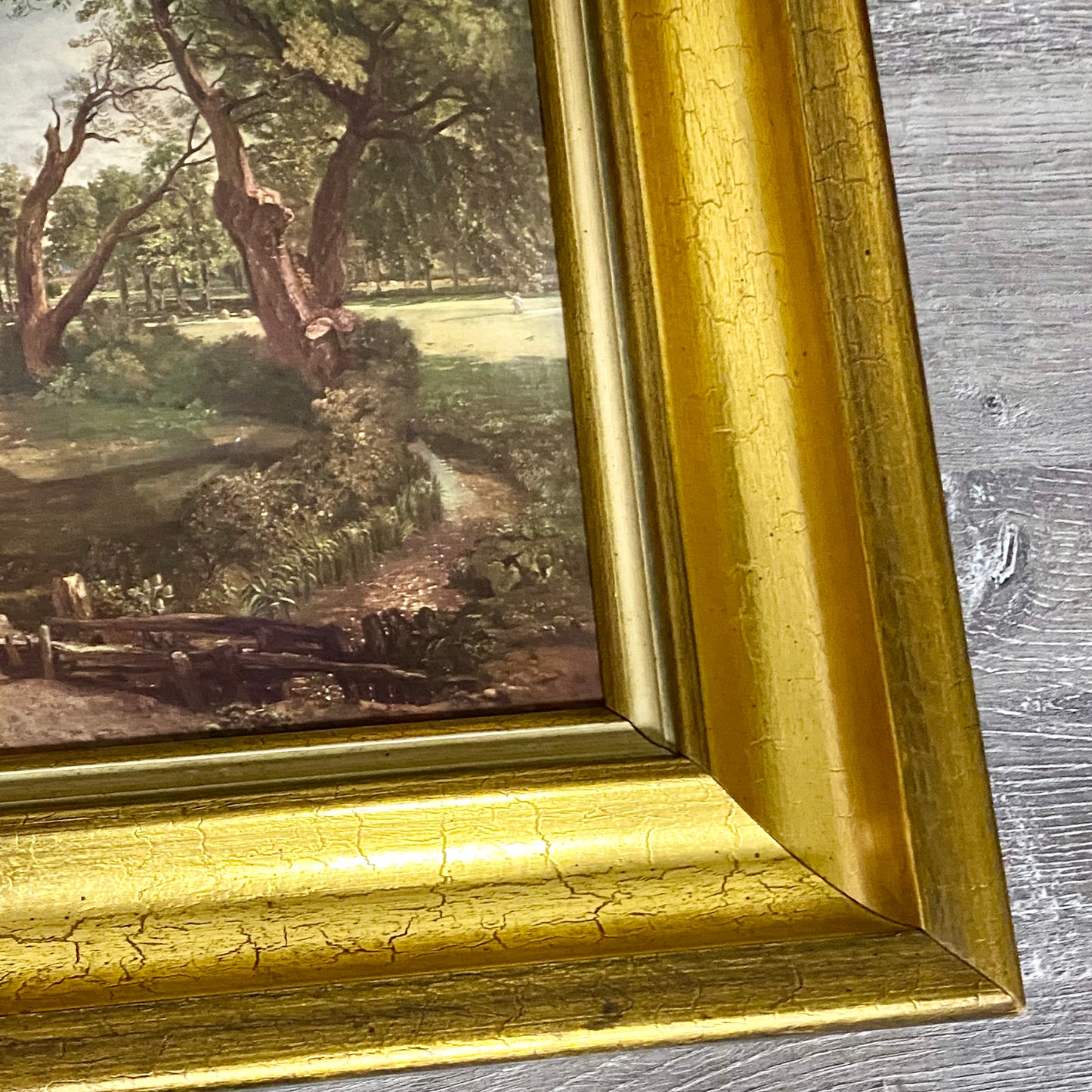 Vintage Flatford Mill Horse River Scene Art Print On Board After John Constable