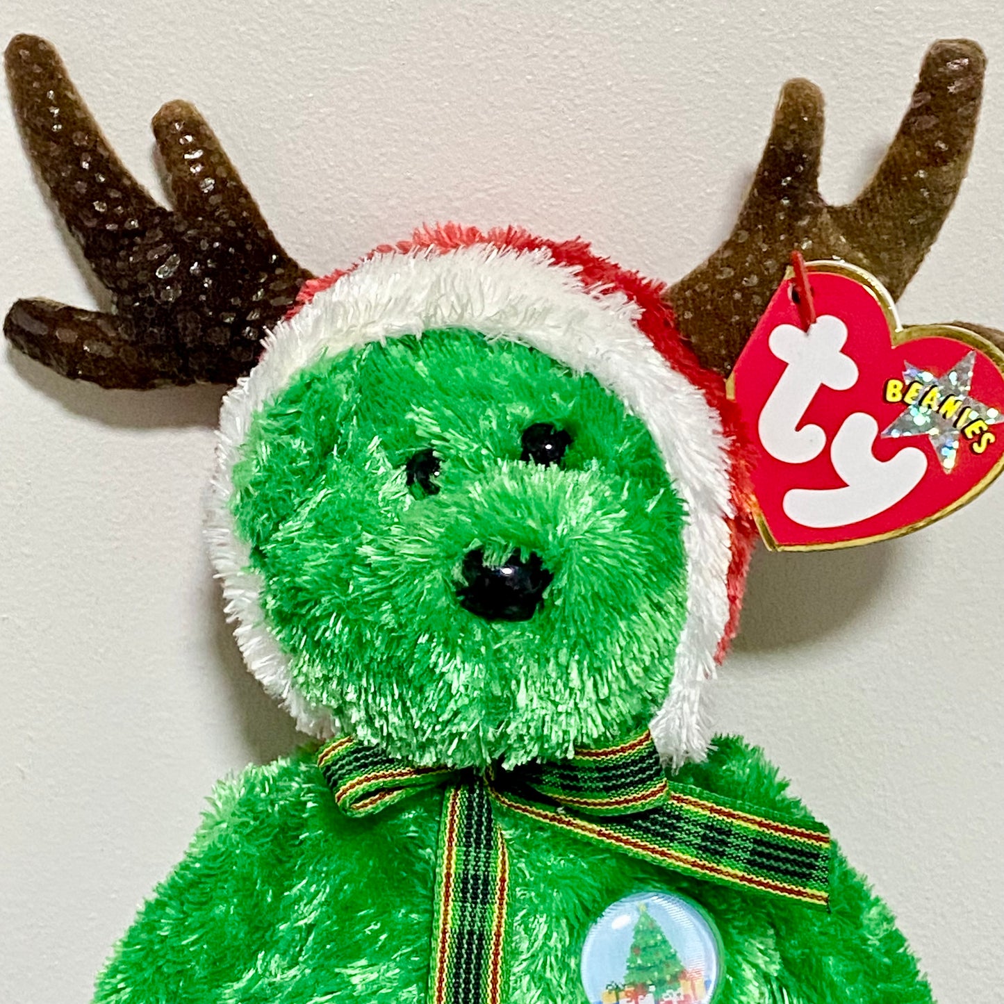 Ty Beanie Baby 2002 Holiday Teddy Christmas Soft Plush Reindeer Bear With Tags