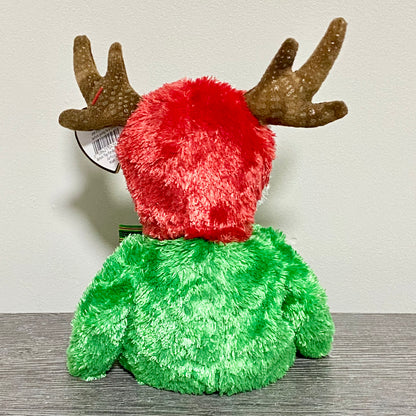 Ty Beanie Baby 2002 Holiday Teddy Christmas Soft Plush Reindeer Bear With Tags