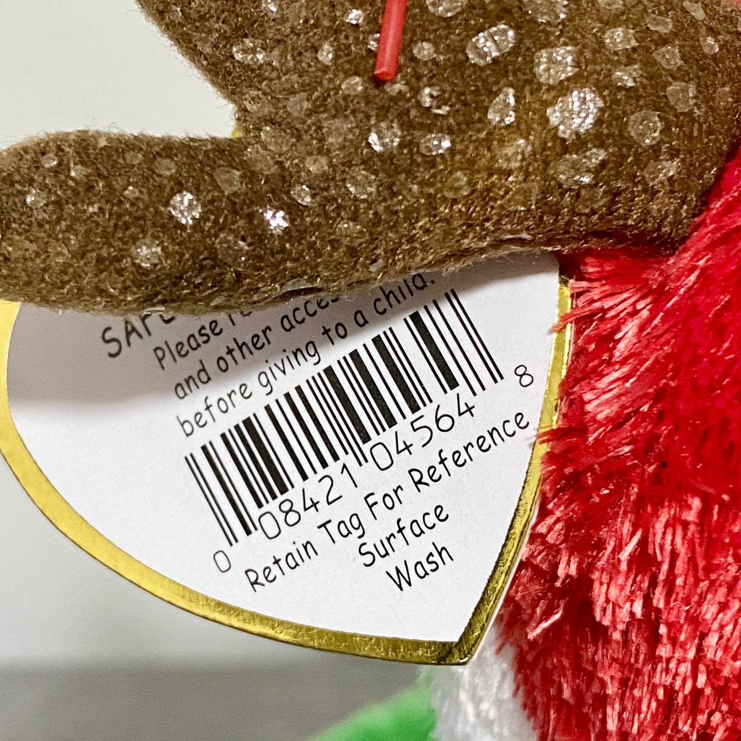 Ty Beanie Baby 2002 Holiday Teddy Christmas Soft Plush Reindeer Bear With Tags