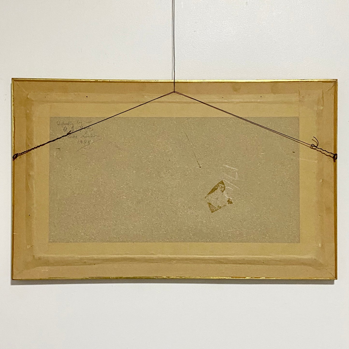 Vintage Cottage & Geese Scene Tapestry Needlepoint Display Art Gilt Framed Rare