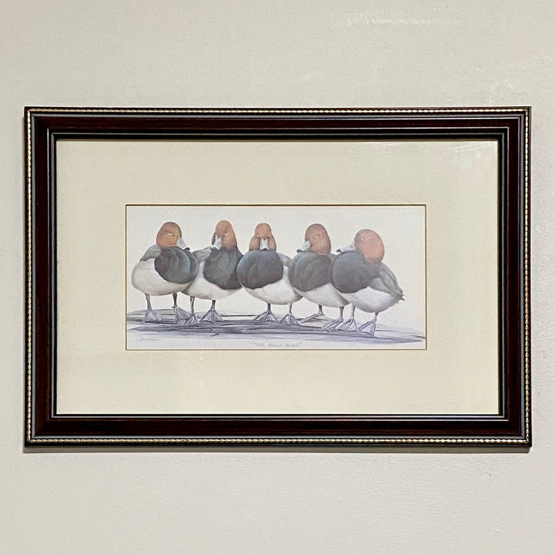 Vintage The Bully Boys Ducks Art Print Plate Signed Art LaMay Framed & Glazed