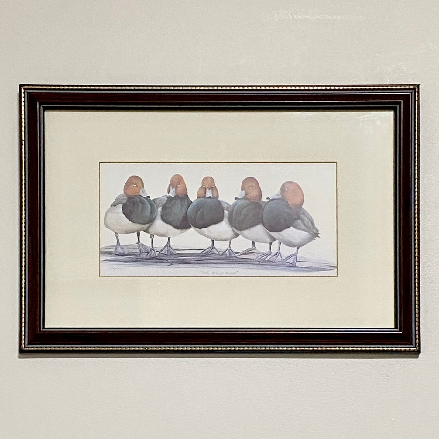 Vintage The Bully Boys Ducks Art Print Plate Signed Art LaMay Framed & Glazed