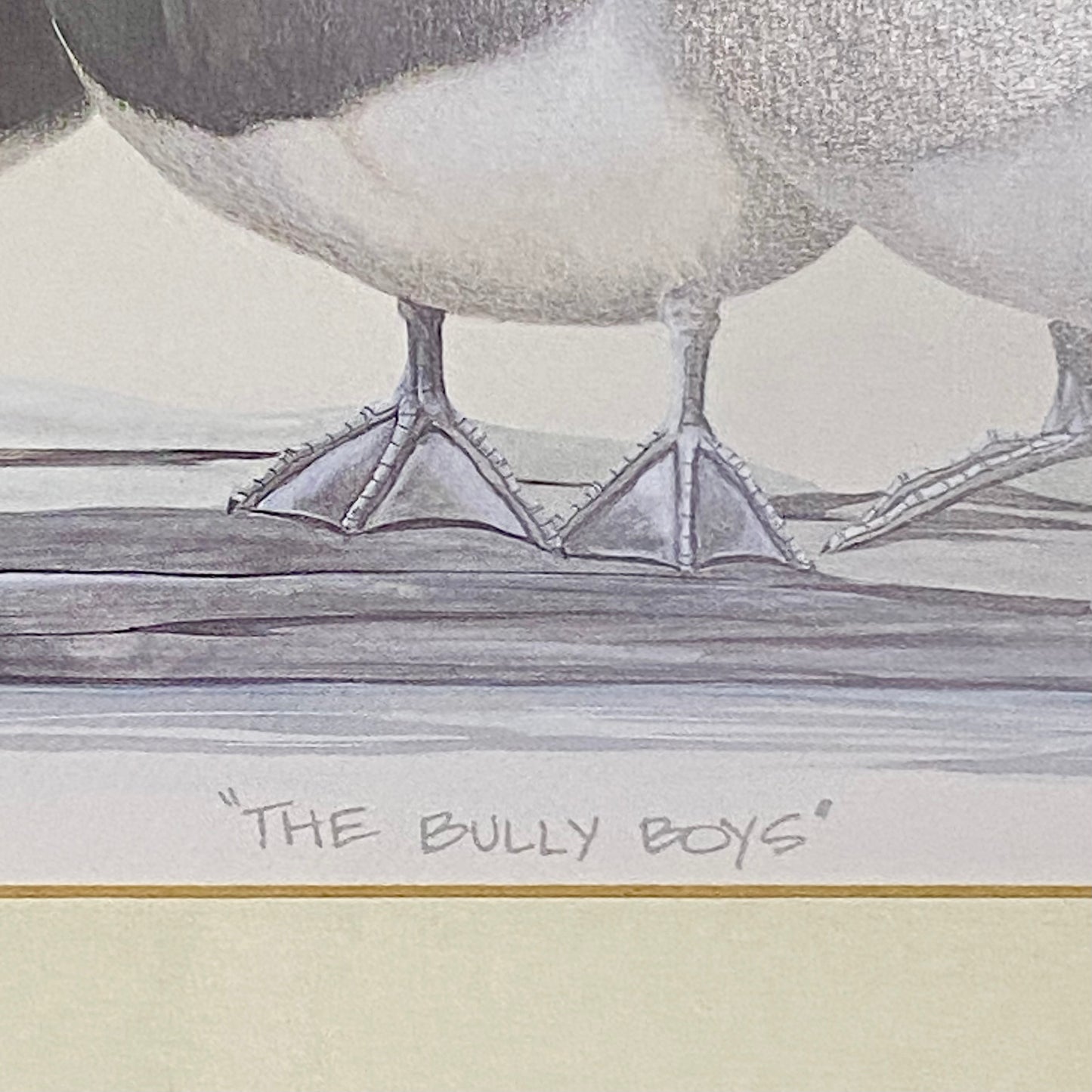 Vintage The Bully Boys Ducks Art Print Plate Signed Art LaMay Framed & Glazed