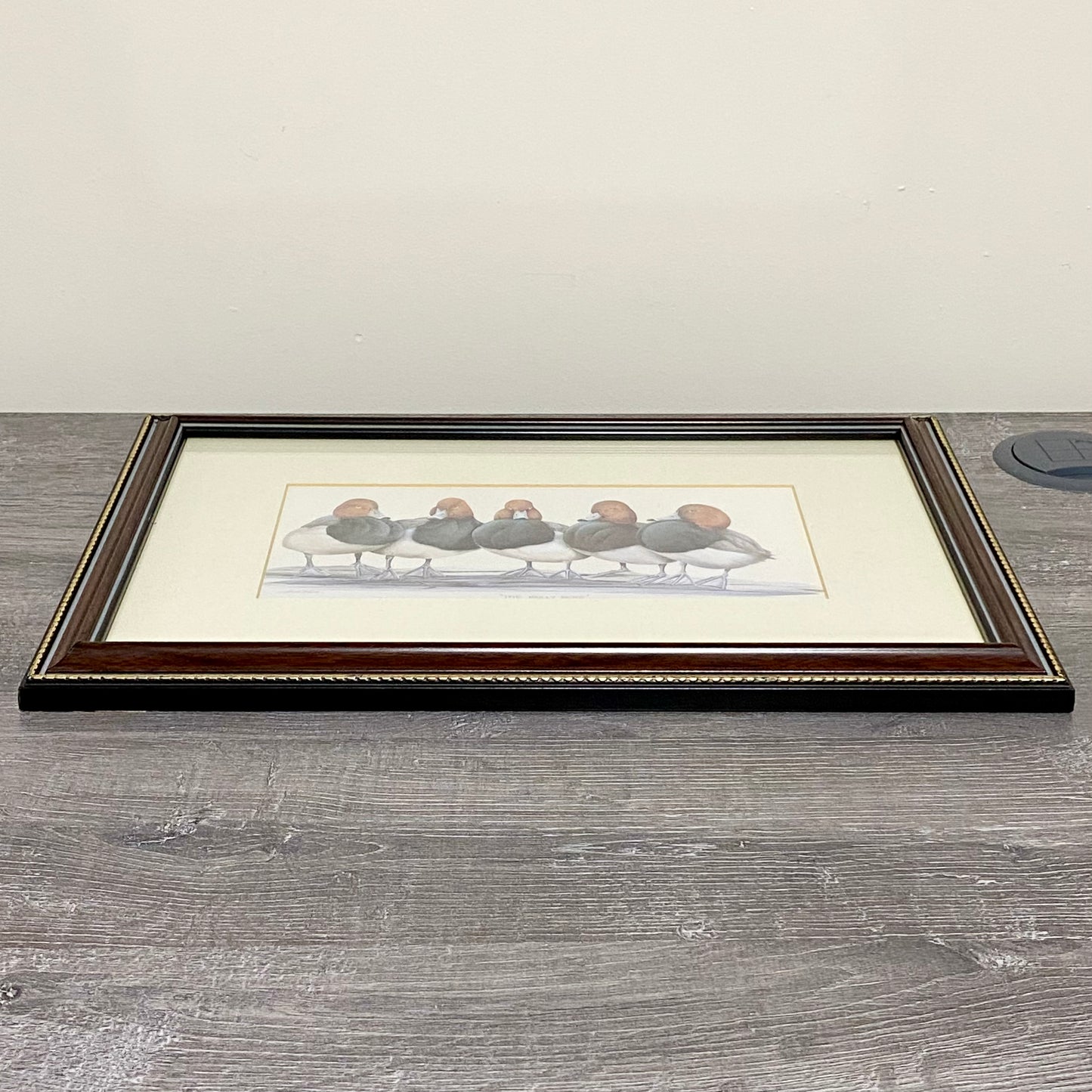 Vintage The Bully Boys Ducks Art Print Plate Signed Art LaMay Framed & Glazed