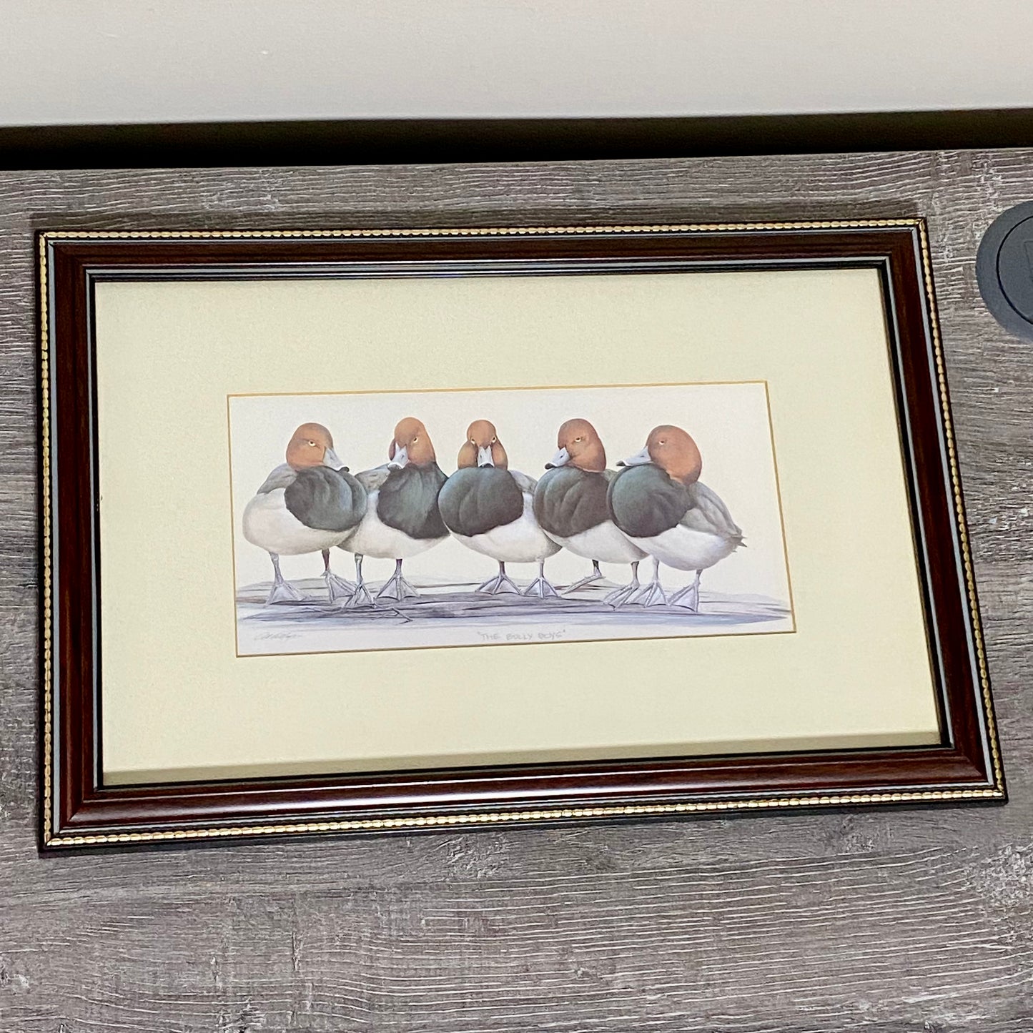 Vintage The Bully Boys Ducks Art Print Plate Signed Art LaMay Framed & Glazed