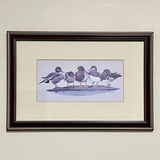 Vintage The Surfers Duck Ducks Art Print Plate Signed Art LaMay Framed & Glazed