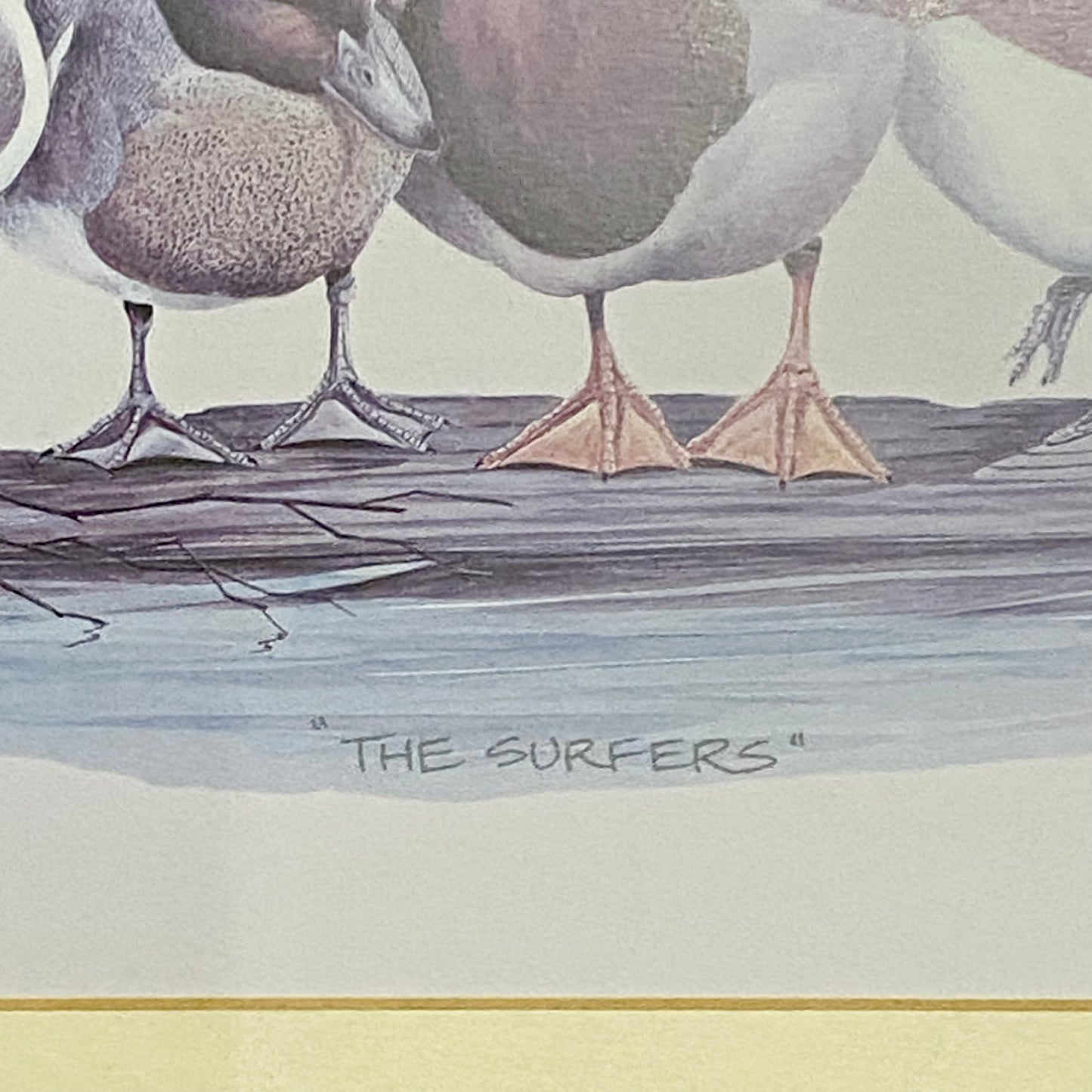 Vintage The Surfers Duck Ducks Art Print Plate Signed Art LaMay Framed & Glazed