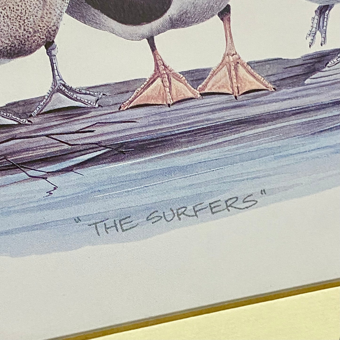 Vintage The Surfers Duck Ducks Art Print Plate Signed Art LaMay Framed & Glazed