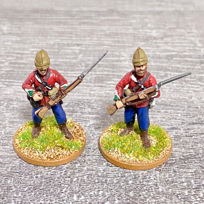 2x 28mm 24th Regiment Of Foot Painted Plastic Miniatures Zulu 1879 War Games #21