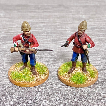 2x 28mm 24th Regiment Of Foot Painted Plastic Miniatures Zulu 1879 War Games #22