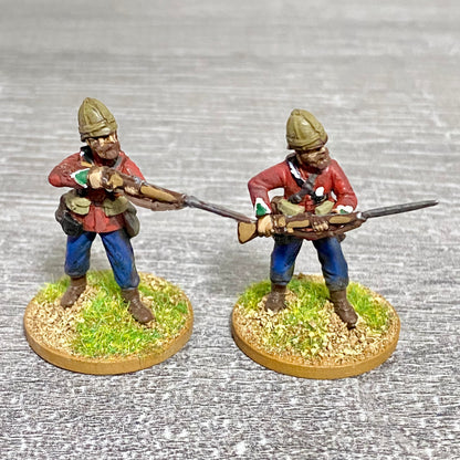 2x 28mm 24th Regiment Of Foot Painted Plastic Miniatures Zulu 1879 War Games #25